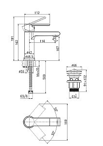 Смеситель для раковины Cersanit BRASKO 63020 купить в интернет-магазине сантехники Sanbest