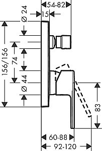 Смеситель для ванны Hansgrohe Vernis Shape 71468670 черный матовый купить в интернет-магазине сантехники Sanbest