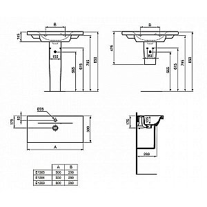 Раковина на пьедестале Ideal Standard Connect Space 80 E136901 белая купить в интернет-магазине Sanbest