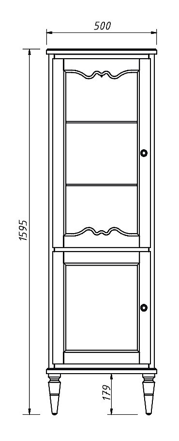 Пенал-витрина Caprigo York 50 для ванной в интернет-магазине сантехники Sanbest