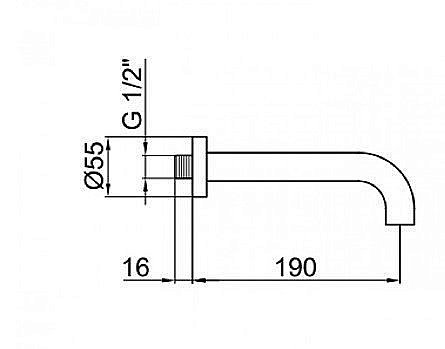 Излив для смесителя Webert Elio AC0371345 купить в интернет-магазине сантехники Sanbest