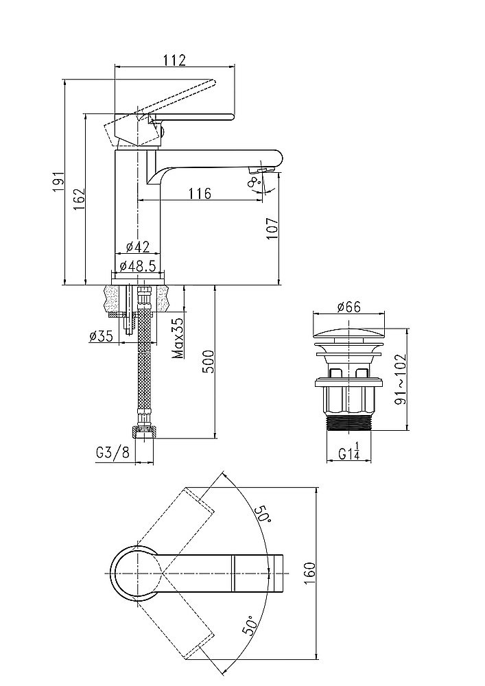 Смеситель для раковины Cersanit BRASKO 63020 купить в интернет-магазине сантехники Sanbest