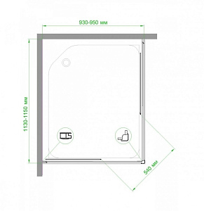 Душевой уголок Royal Bath RB11595HPD-T 95х115 прозрачный купить в интернет-магазине Sanbest