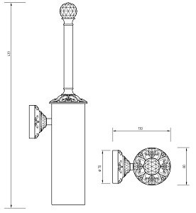 Ершик для туалета Migliore Cristalia ML.CRS-60.203.DO золото/Swarovski купить в интернет-магазине сантехники Sanbest