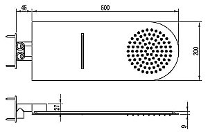 Верхний душ RGW Shower Panels SP-62 54х20 купить в интернет-магазине сантехники Sanbest