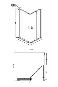 Душевой уголок Ambassador Kingston 14011103 100x100 стекло прозрачное/профиль хром купить в интернет-магазине Sanbest