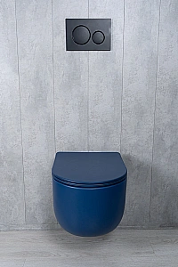 Унитаз подвесной GID Tr2133TF-BUM 62301Y безободковый, слив торнадо, с крышкой микролифт, синий матовый купить в интернет-магазине Sanbest