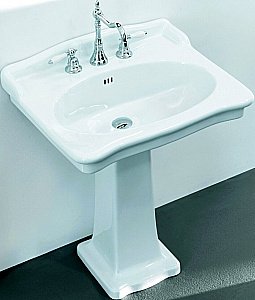 Раковина с пьедесталом Artceram Hermitage 68 HEL002 01 00/ EE11 bi*1 белая купить в интернет-магазине Sanbest