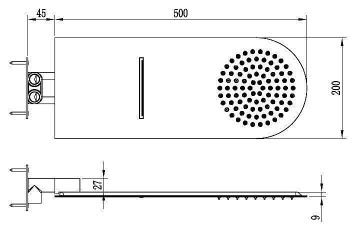 Верхний душ RGW Shower Panels SP-62 54х20 купить в интернет-магазине сантехники Sanbest