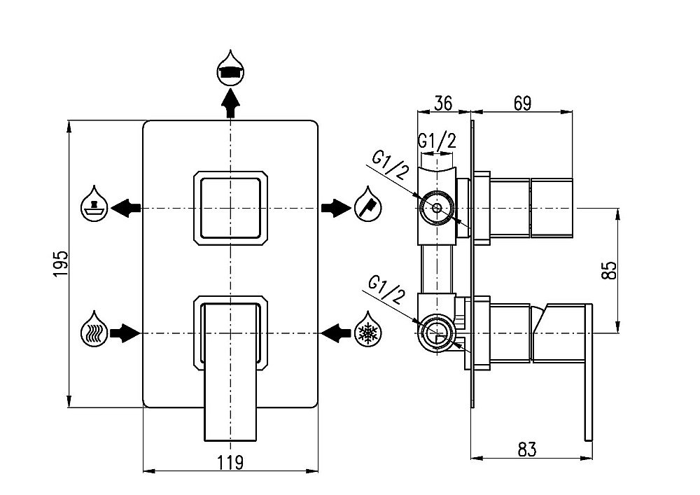 Душевая система Rav-Slezak Sk0060 хром купить в интернет-магазине сантехники Sanbest