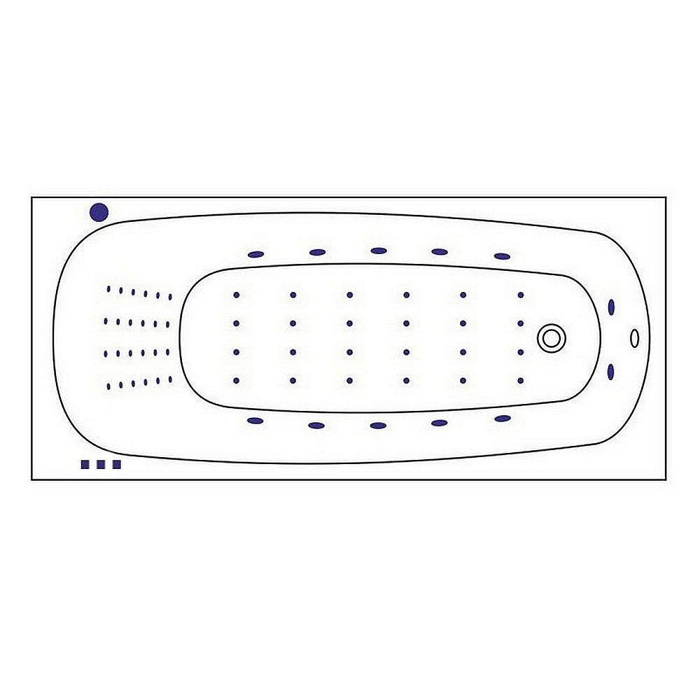 Гидромассажная ванна WhiteCross Layla Slim 180x80 NANO хром купить в интернет-магазине Sanbest