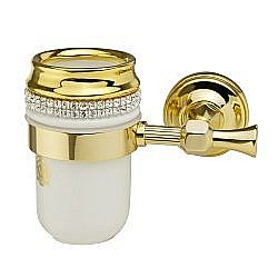 Стакан Migliore Dubai 31252 белая керамика/золото-swarovski купить в интернет-магазине сантехники Sanbest