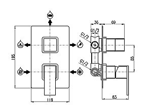 Душевая система Rav-Slezak Sk0060 хром купить в интернет-магазине сантехники Sanbest