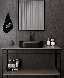 Раковина накладная Gid Lago 52,5 N9020bg 53379 черная графит купить в интернет-магазине Sanbest