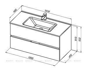 Тумба с раковиной Aquanet Алвита New 277521 100 дуб веллингтон для ванной в интернет-магазине Sanbest