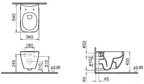 Унитаз подвесной Vitra Shift 7742B003-0075 купить в интернет-магазине Sanbest