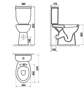 Унитаз напольный с функцией биде Creavit для инвалидов BD315-00 белый, с бачком купить в интернет-магазине Sanbest