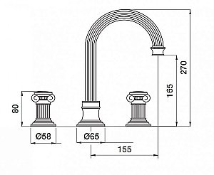 Смеситель для раковины Cezares APHRODITE-BLS2-A-02-O бронза купить в интернет-магазине сантехники Sanbest