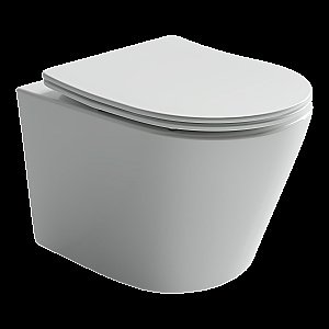 Унитаз подвесной Ceramica Nova Balearica CN6000_1001B_1000 безободковый, с крышкой микролифт, с инсталляцией и черной матовой кнопкой купить в интернет-магазине Sanbest