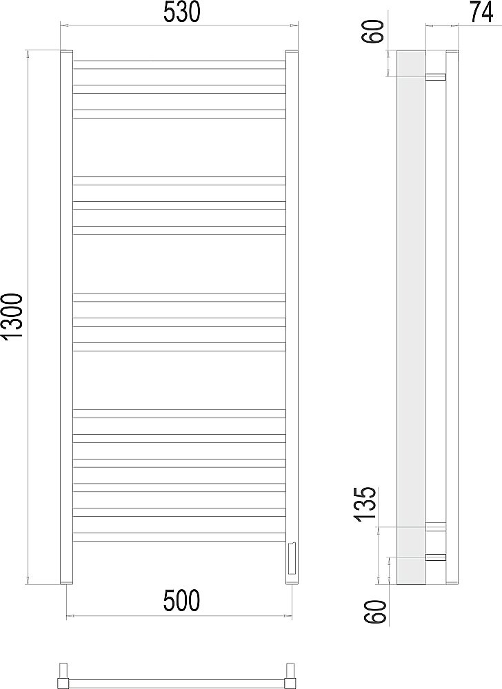 Полотенцесушитель электрический Terminus Ватикан П15 500х1300 купить в интернет-магазине сантехники Sanbest