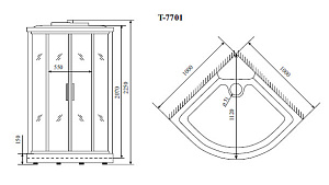 Душевая кабина Timo T 7701 100x100 купить в интернет-магазине Sanbest