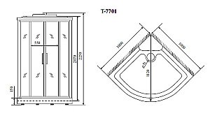 Душевая кабина Timo LUX T 7701 100x100 купить в интернет-магазине Sanbest