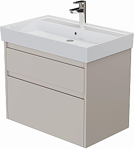 Тумба с раковиной Aquanet Nova Lite 2.0 75 346323+242338 бежевая матовая для ванной в интернет-магазине Sanbest