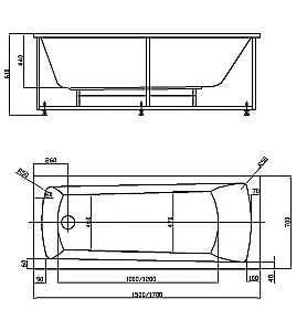 Ванна Azario ENRICA 150х70 AV.0030150 белая купить в интернет-магазине Sanbest