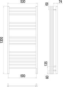 Полотенцесушитель электрический Terminus Ватикан П15 500х1300 купить в интернет-магазине сантехники Sanbest