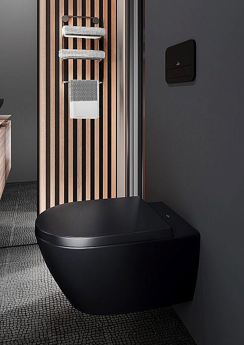 Унитаз подвесной Villeroy&Boch Subway 2.0 5614R0R7 черный матовый, безободковый купить в интернет-магазине Sanbest
