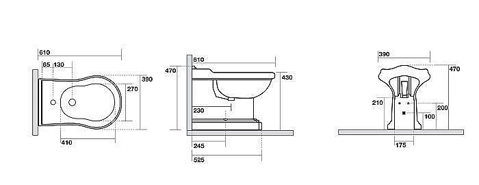 Биде напольное Kerasan Retro 102201*3 купить в интернет-магазине Sanbest