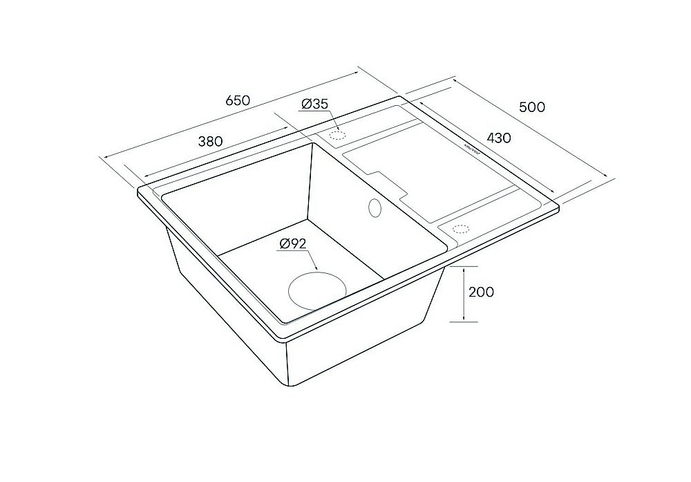 Мойка кухонная Paulmark Weimar PM216550-BLM Черная купить в интернет-магазине сантехники Sanbest
