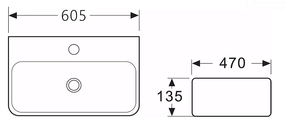 Раковина Ceramica Nova Aura 60 купить в интернет-магазине Sanbest