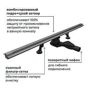 Душевой трап RGW SDR-50Gr 76215080-11 80 серый купить в интернет-магазине Sanbest