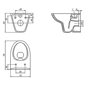 Унитаз с инсталляцией Cersanit Parva CO DPL EO SLIM 64231 с крышкой микролифт, безободковый купить в интернет-магазине Sanbest