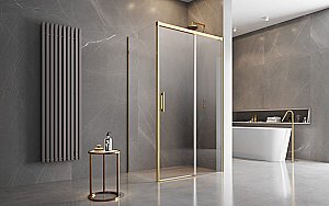 Душевой уголок Radaway Idea Gold KDJ 140х70 R стекло прозрачное/профиль золото купить в интернет-магазине Sanbest