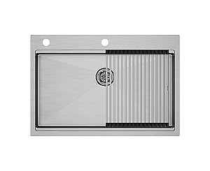 Кухонная мойка Paulmark KRONER-PRO 75 PM707551-BS+R405-BS нержавеющая сталь купить в интернет-магазине сантехники Sanbest