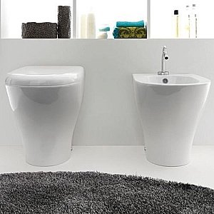 Унитаз приставной Kerasan Aquatech 3718 Белый, безободковый купить в интернет-магазине Sanbest