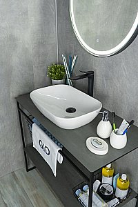 Раковина накладная Gid Geometrico 51 N9447 51157 белая купить в интернет-магазине Sanbest