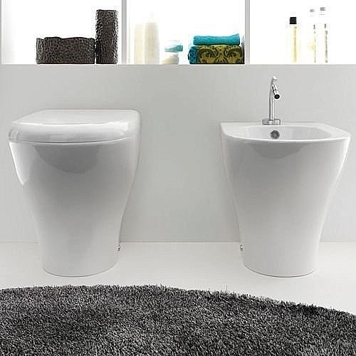 Унитаз приставной Kerasan Aquatech 3718 Белый, безободковый купить в интернет-магазине Sanbest