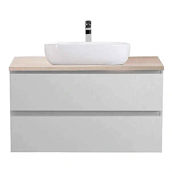 Тумба с раковиной и столешницей BelBagno KRAFT 100 KRAFT100BO-KEPMCO-1084-SET белая матовая для ванной в интернет-магазине Sanbest