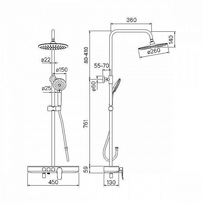 Душевая система IDDIS Shelfy SHESB3Fi06 купить в интернет-магазине сантехники Sanbest