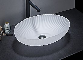 Раковина накладная CeramaLux GL 51 GL49-JA белая матовая купить в интернет-магазине Sanbest