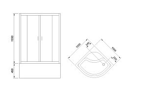 Душевое ограждение Royal Bath RB-L-3001-1 100х100 купить в интернет-магазине Sanbest