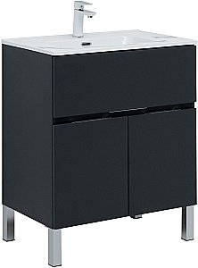 Тумба с раковиной Aquanet Алвита new 303900 70 антрацит для ванной в интернет-магазине Sanbest