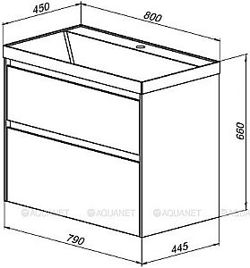 Тумба с раковиной Aquanet Гласс 238361 80 белый для ванной в интернет-магазине Sanbest