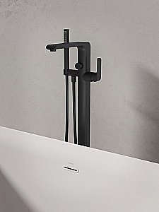 Смеситель для ванны Ravak Flat X070441 черный купить в интернет-магазине сантехники Sanbest