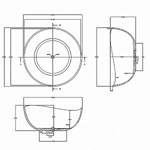 Ванна ABBER Kristall 150х150 AT9705Onyx черная купить в интернет-магазине Sanbest