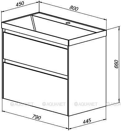 Тумба с раковиной Aquanet Гласс 238361 80 белый для ванной в интернет-магазине Sanbest