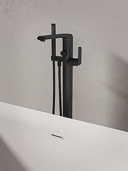 Смеситель для ванны Ravak Flat X070441 черный купить в интернет-магазине сантехники Sanbest
